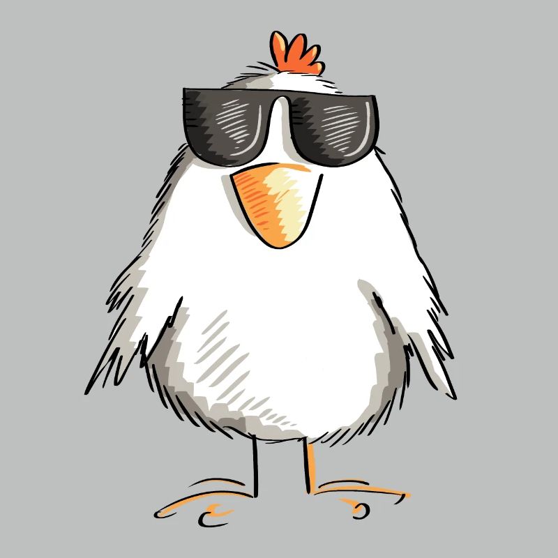 Huhn mit cooler Sonnenbrille - Hahn - Gockel
