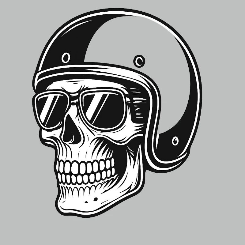 Skelettbiker mit Helmbild