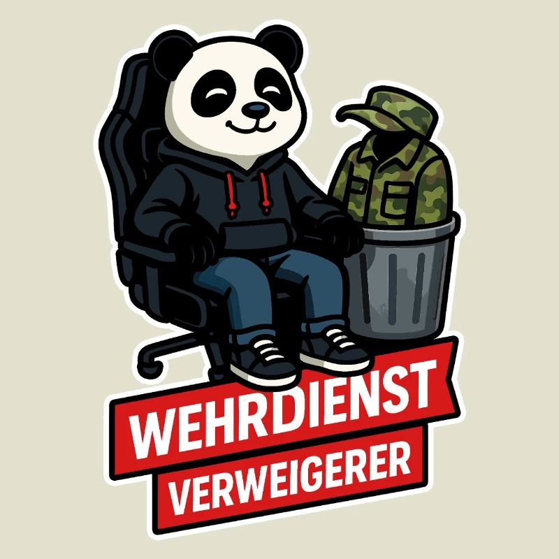Refuser le service militaire Panda Peace Design