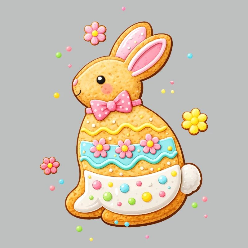 Cute bunny as a decorated cookie