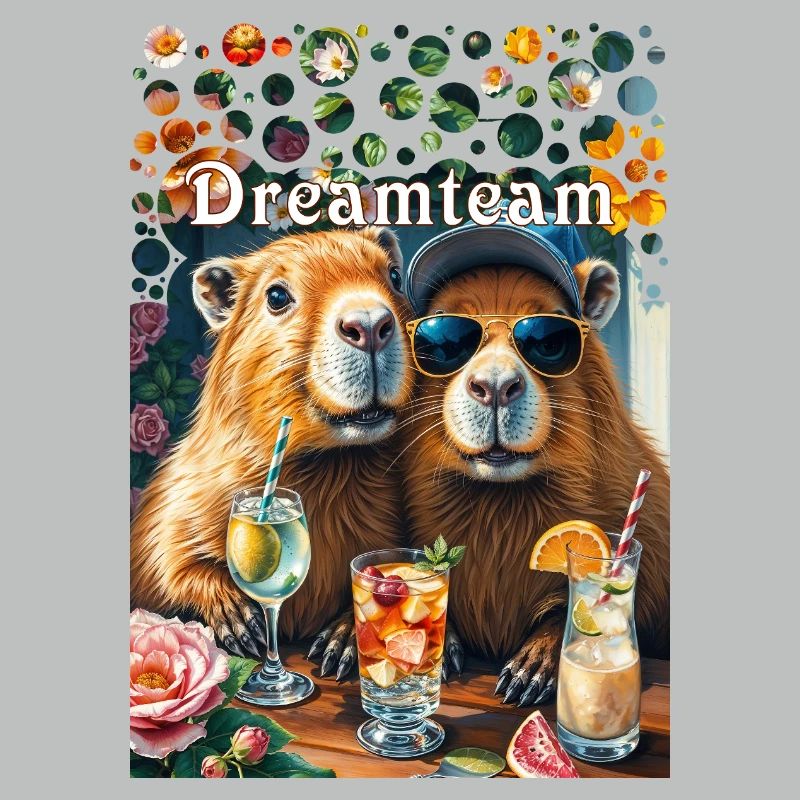 Dreamteam Capybara Couple Teamwork Freizeit