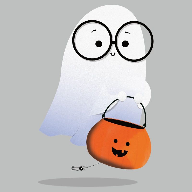 Ghost with pumpkin basket