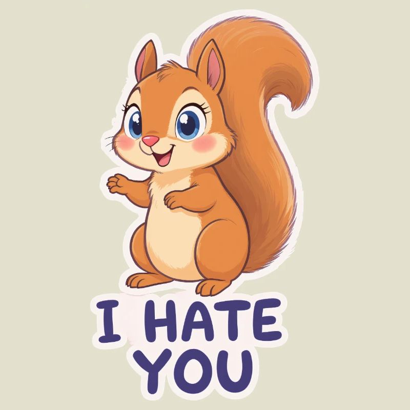 Kawaii Eichhörnchen – I Hate You Cartoon