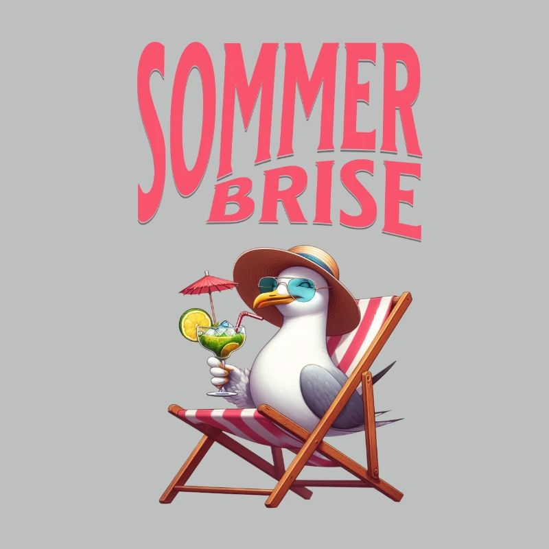Sommerbrise - Möwe mit einem Cocktail 