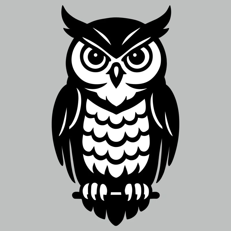 Owls in black and white