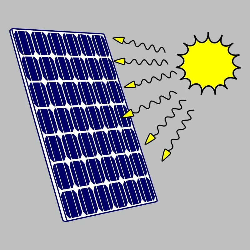 Solar panel with Solar radiation and sun