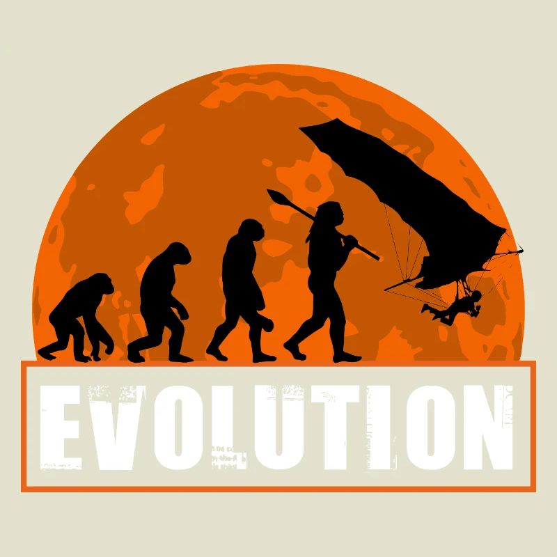 Évolution du design au coucher de soleil de pilote de deltaplane