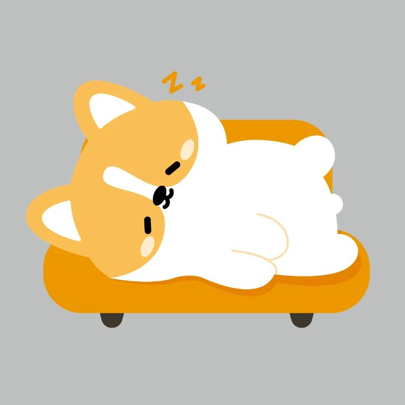 Müder Corgi auf sonnigem Sofa