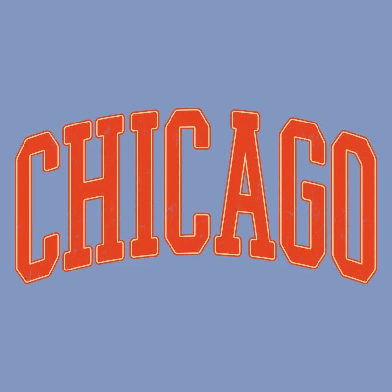 Chicago Arc Text in Orange 3D