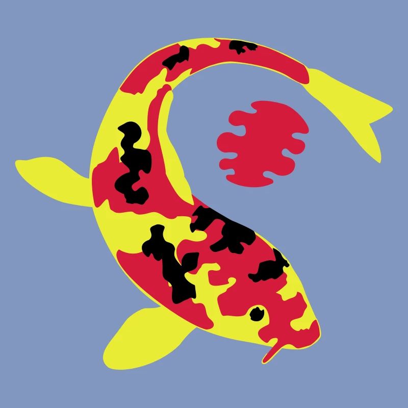 Abstract fish in bright colors