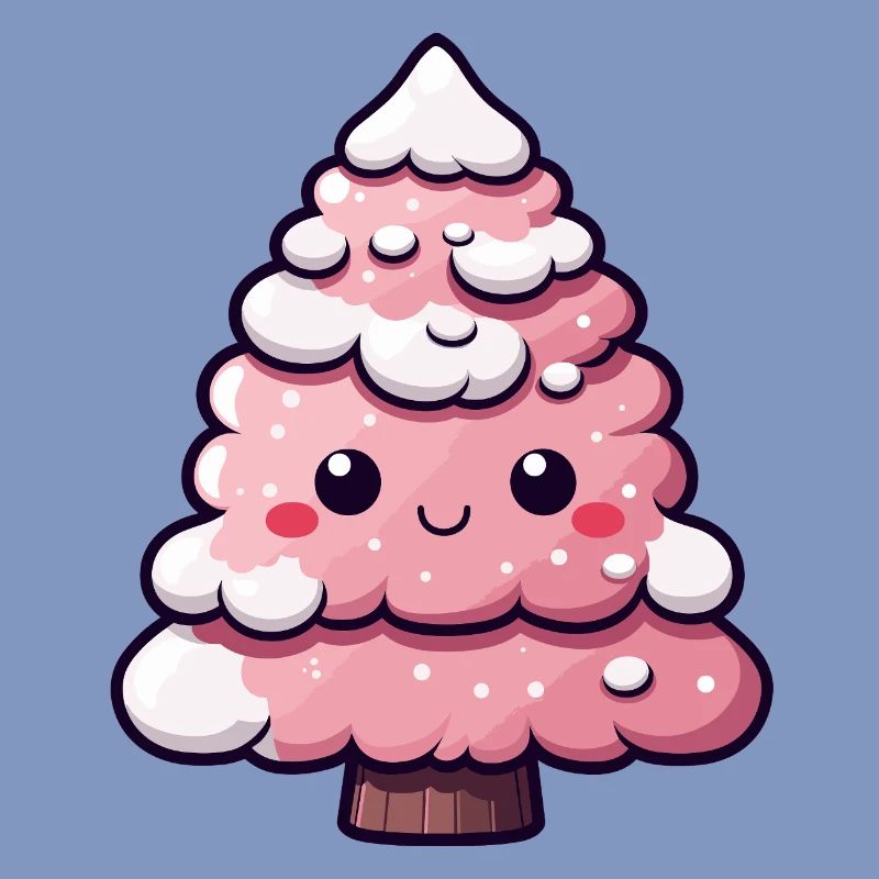 Chibi Pink Snowy Tree