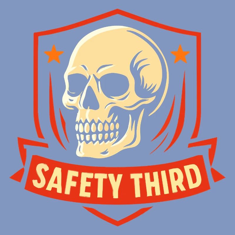 Sicherheit Dritte Abzeichen Schädel Safety Third