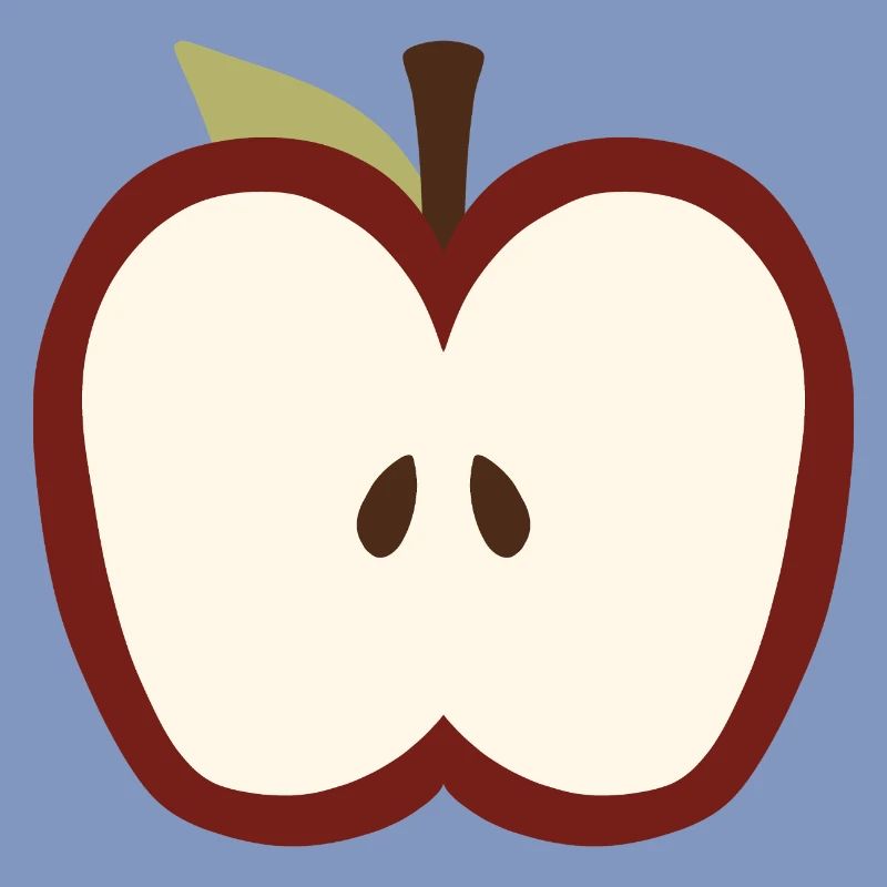 Cute Half-Apple Face Emblem