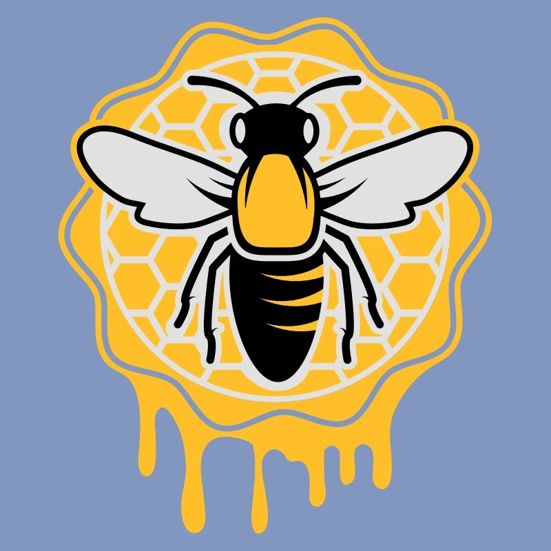 a bee and honeycomb