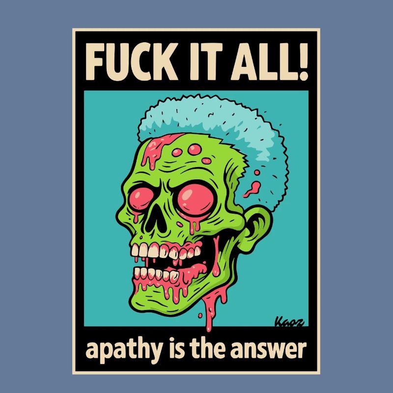 Zombie Skull with Bold Statement
