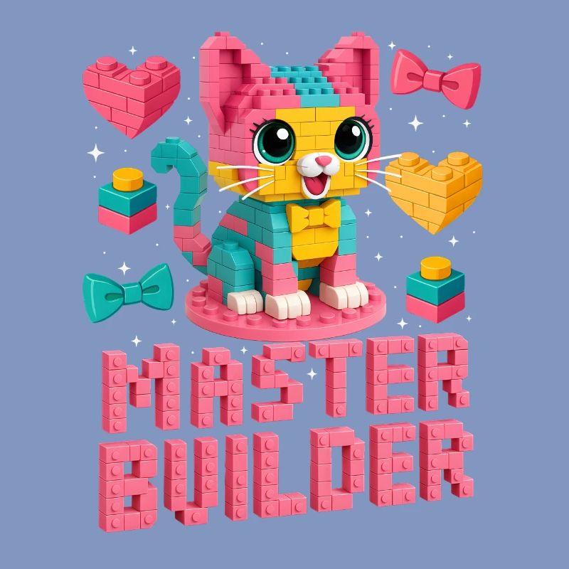 Maître constructeur créatif brique amoureux de la construction de blocs