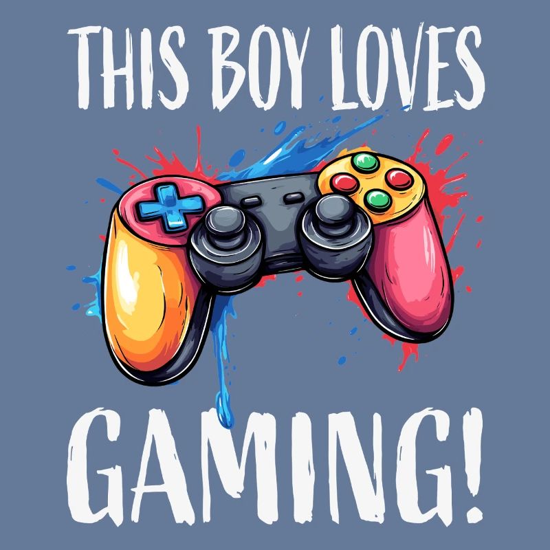 Junge liebt Gaming – bunter Controller