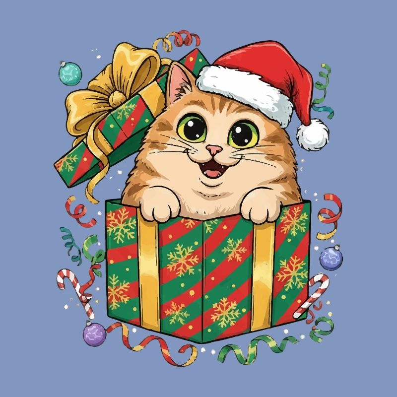 Kätzchen im Weihnachtsgeschenk
