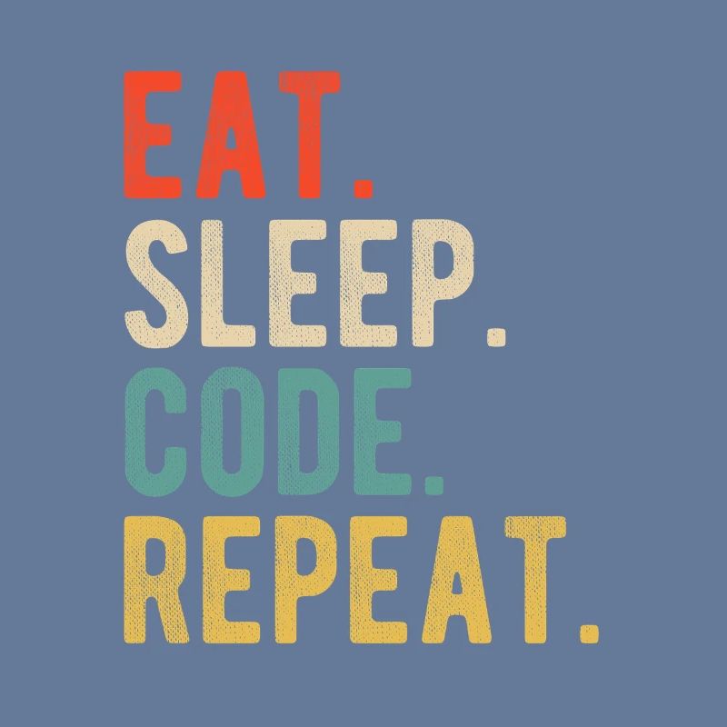 Eat Sleep Code Repeat Programmer Nerd Retro