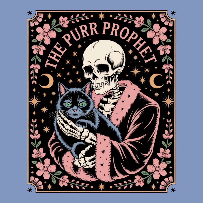 Le Squelette du Prophète Ronronner avec le Chat Noir