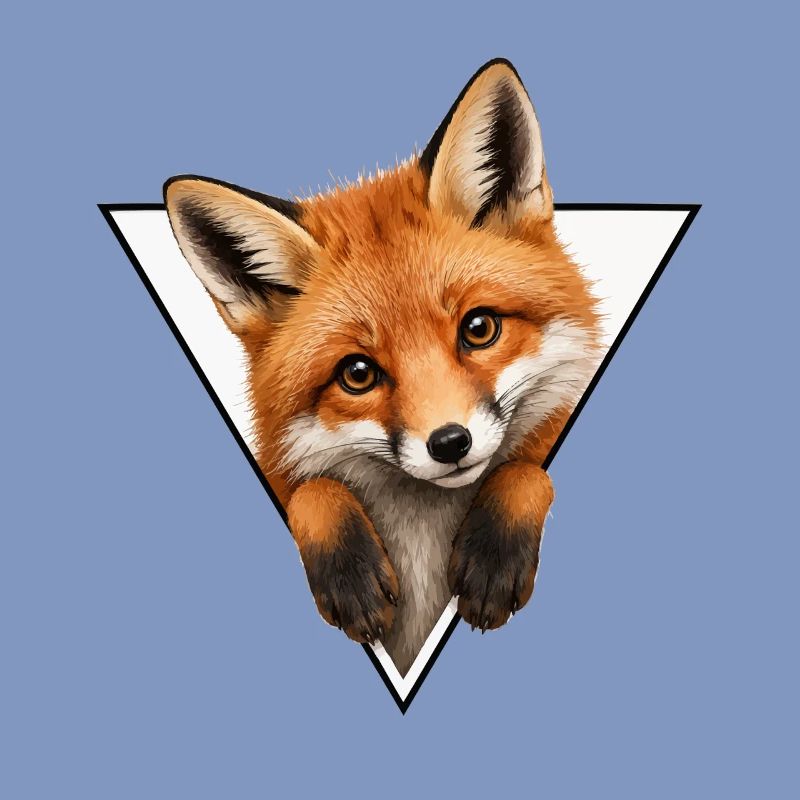 Fox in Triangle Illustration