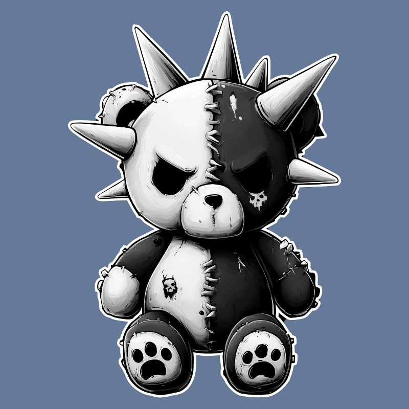 Split Skull Plush Bear Punk