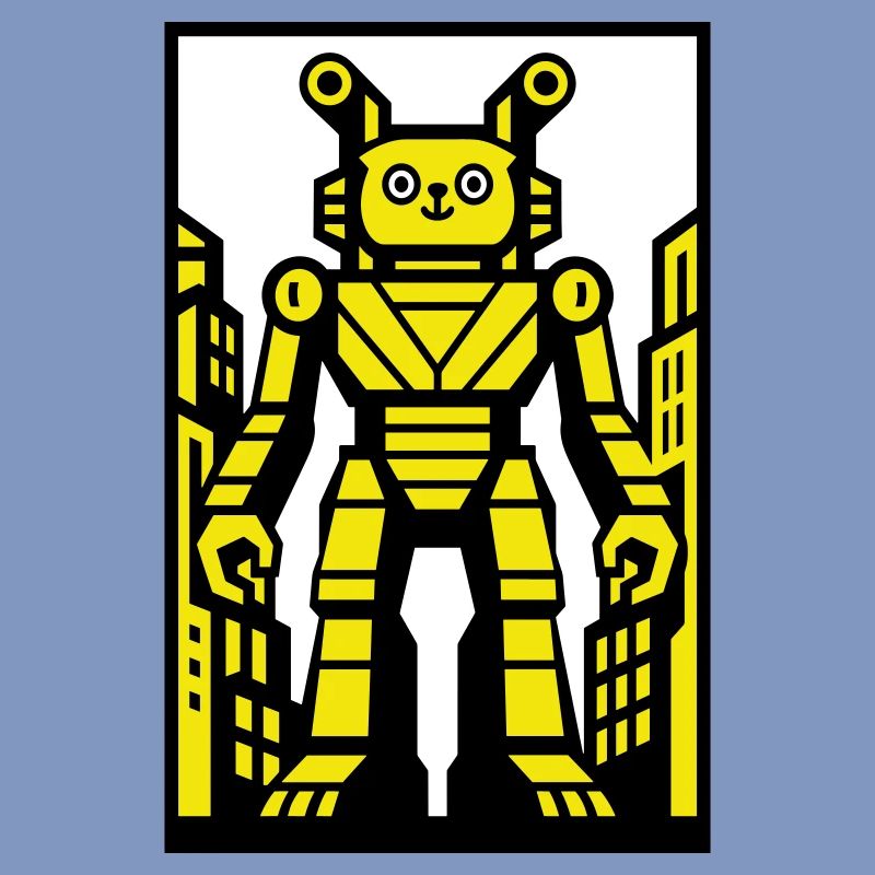 Cat Robot in Urban Landscape