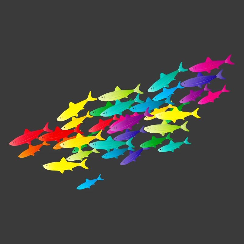essaim de poisson coloré dans les couleurs vives
