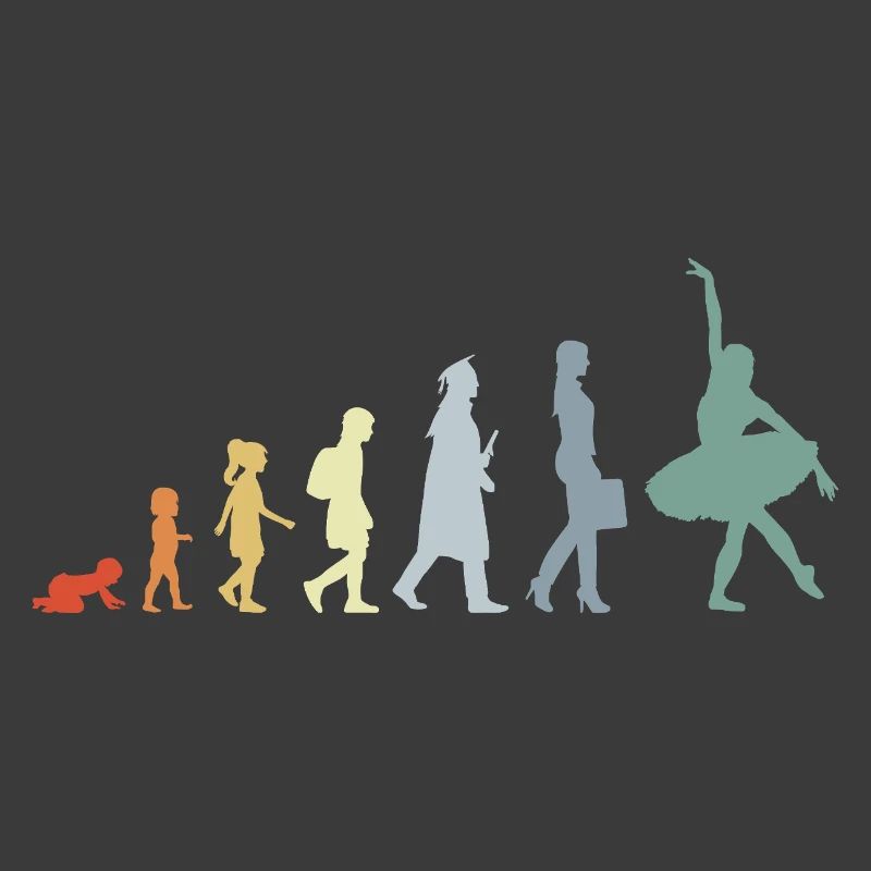 Vintage Balletttänzerin Evolution