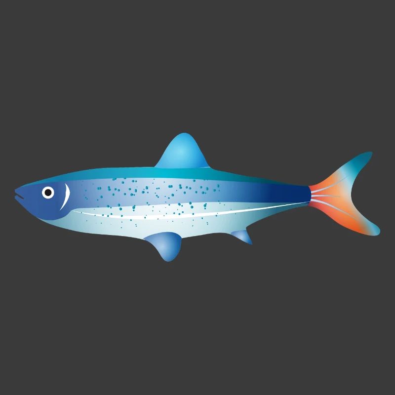 Poisson bleu avec dégradé et points