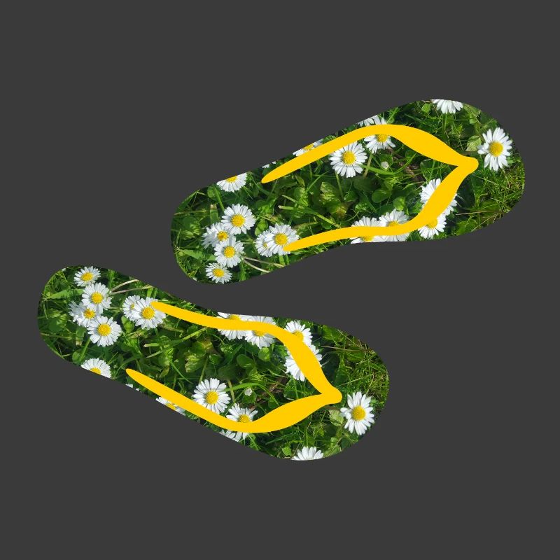 Latschen Gänseblümchen Flip Flops Camping Rasen