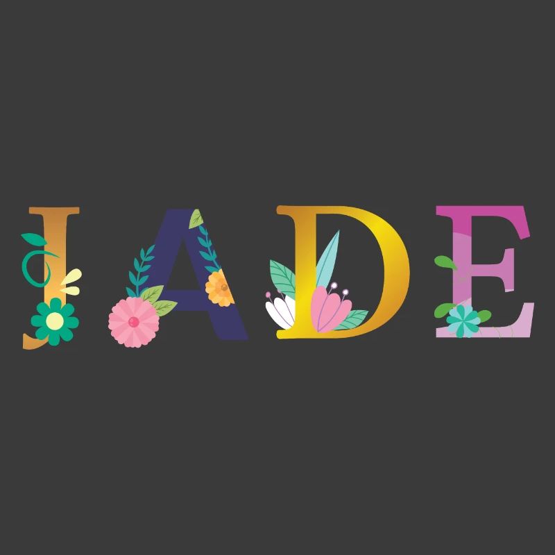 Nom JADE décoré de fleurs