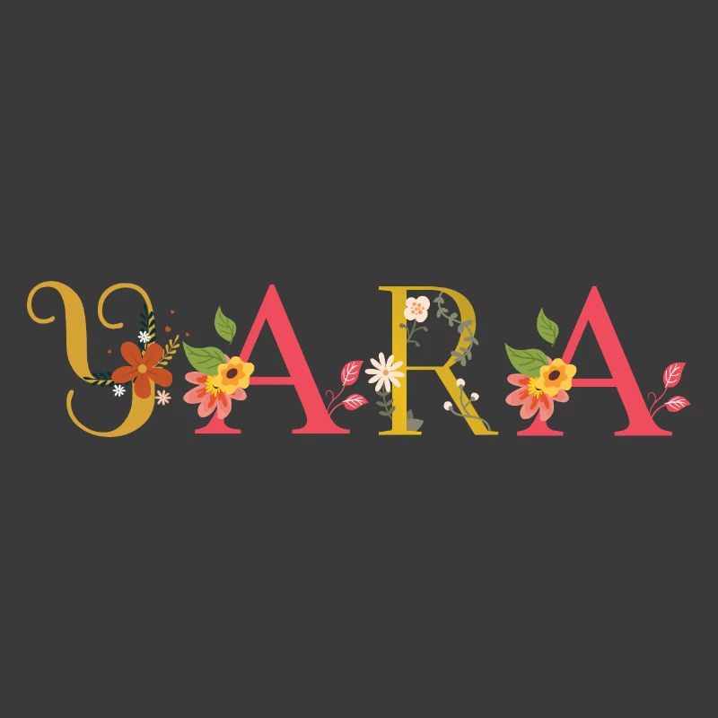 Le nom YARA décoré de fleurs