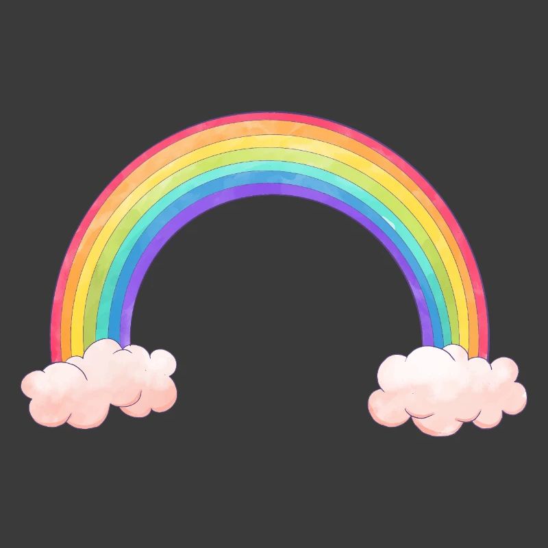 Regenbogenbogen mit Wolken