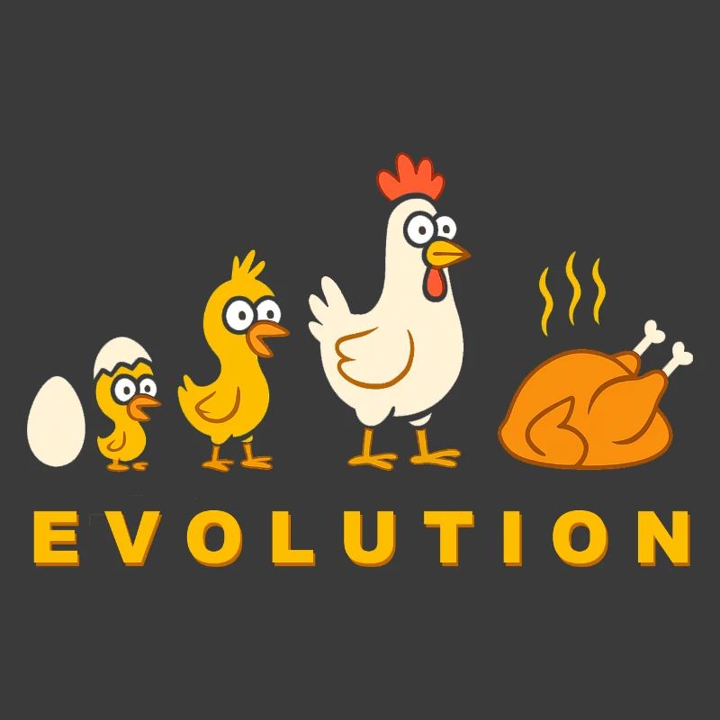 Evolution Hähnchen Broiler Huhn Lustig