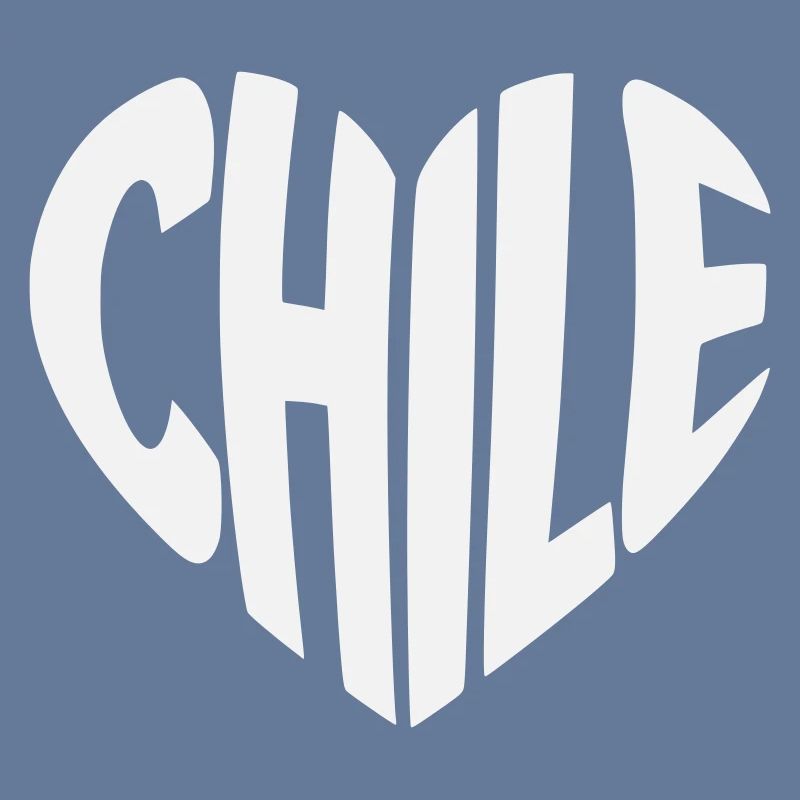 Conception typographique du cœur chilien