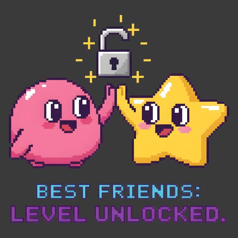 Beste Freunde BFF Pixel Gaming Level Up
