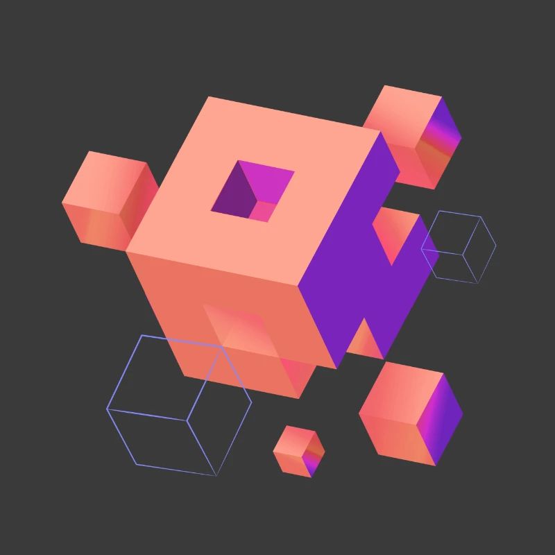 Cube Escher Space Nerd 3D AI Geek Cool PC Techie