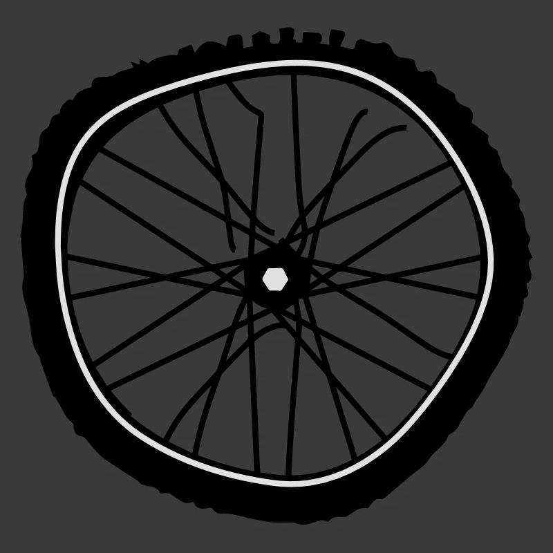 A broken bicycle tire