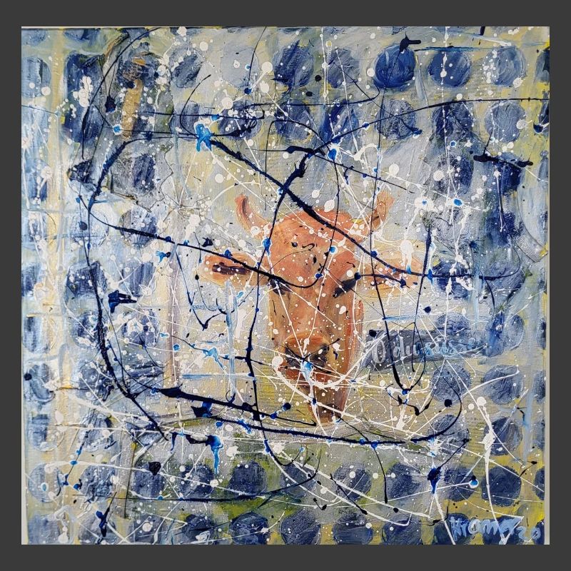 Portrait abstrait d’animal avec vache