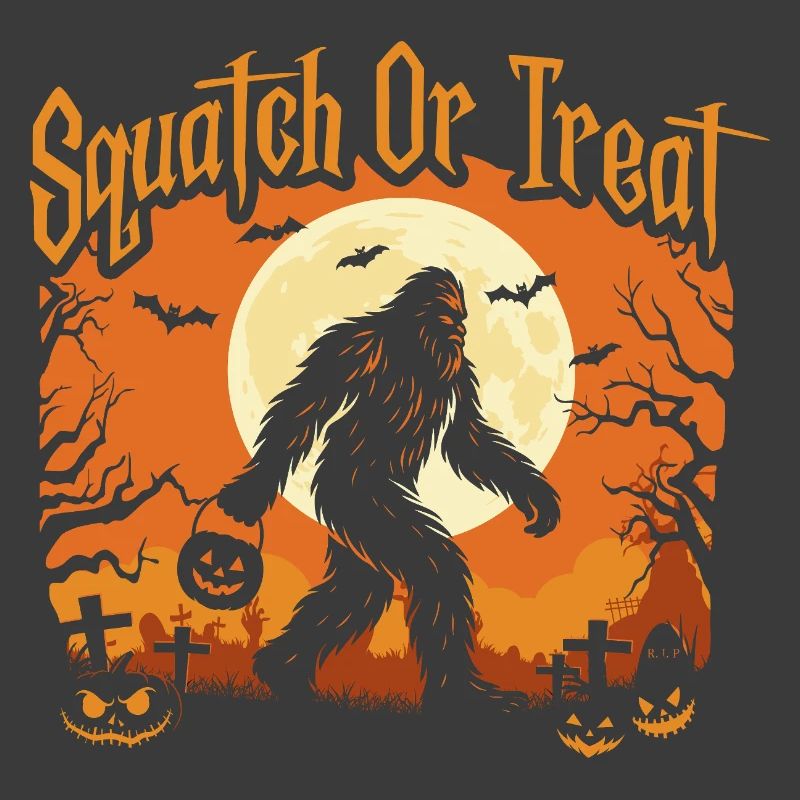 Kniebeugen oder Leckerli Spooky Bigfoot Halloween