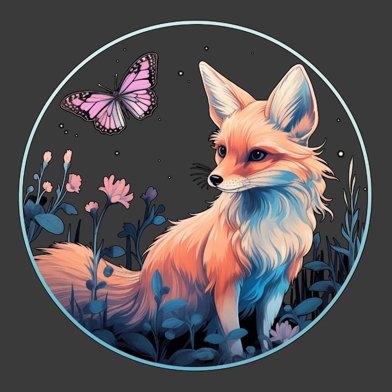 Fox with butterfly