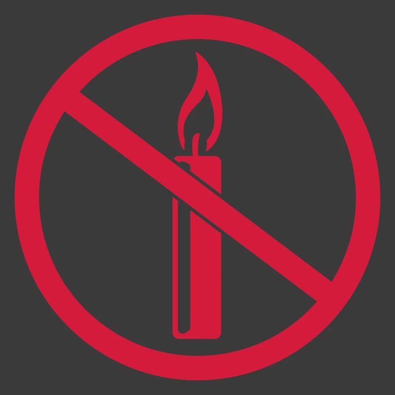 zone forbidden sign no flame fire candle awake