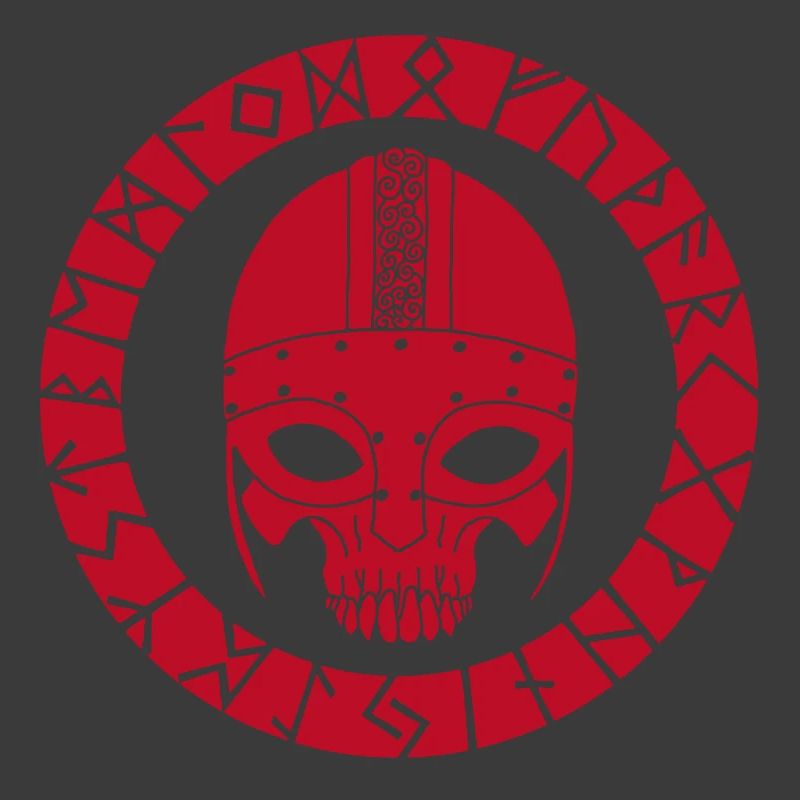 Rotes Wikinger-Todeskopf