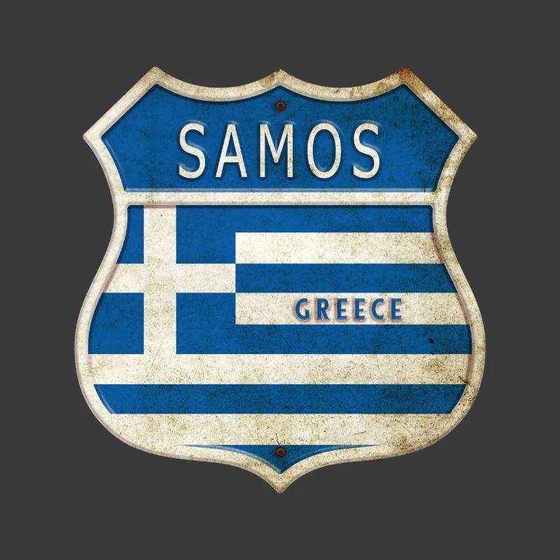 Samos Grèce Armoiries Drapeaux Design