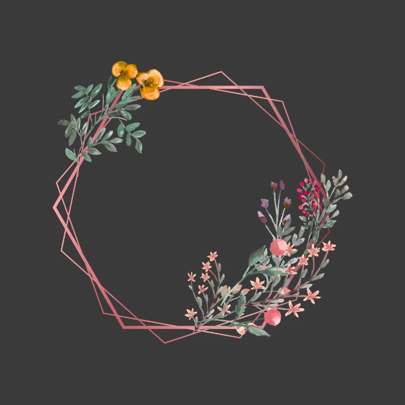 Hexagone à décor de fleurs