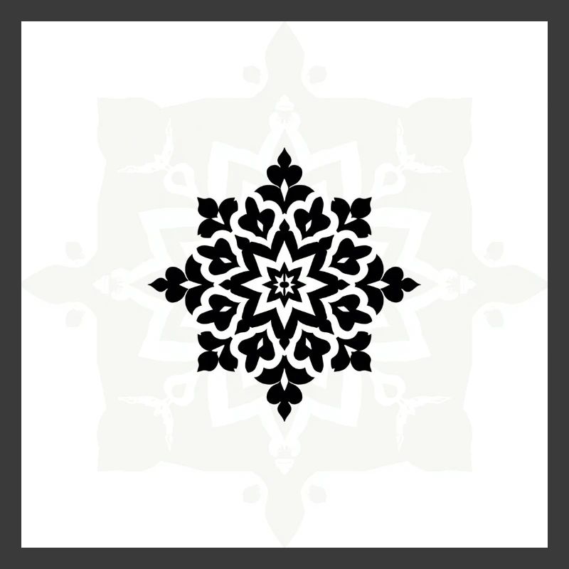 Motif complexe de mandala noir et blanc
