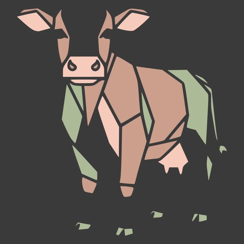 Geometric Cow Low Poly Modern