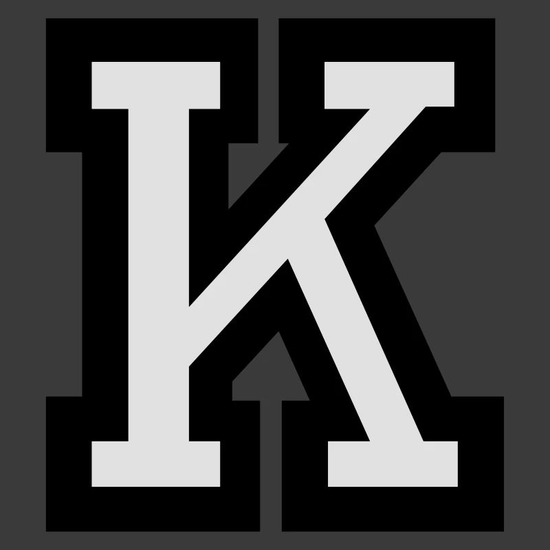Lettre K en deux couleurs