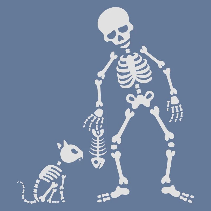Cat likes fish bone skeleton
